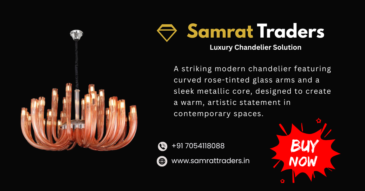 Rosé Arcora Modern Glass Chandelier